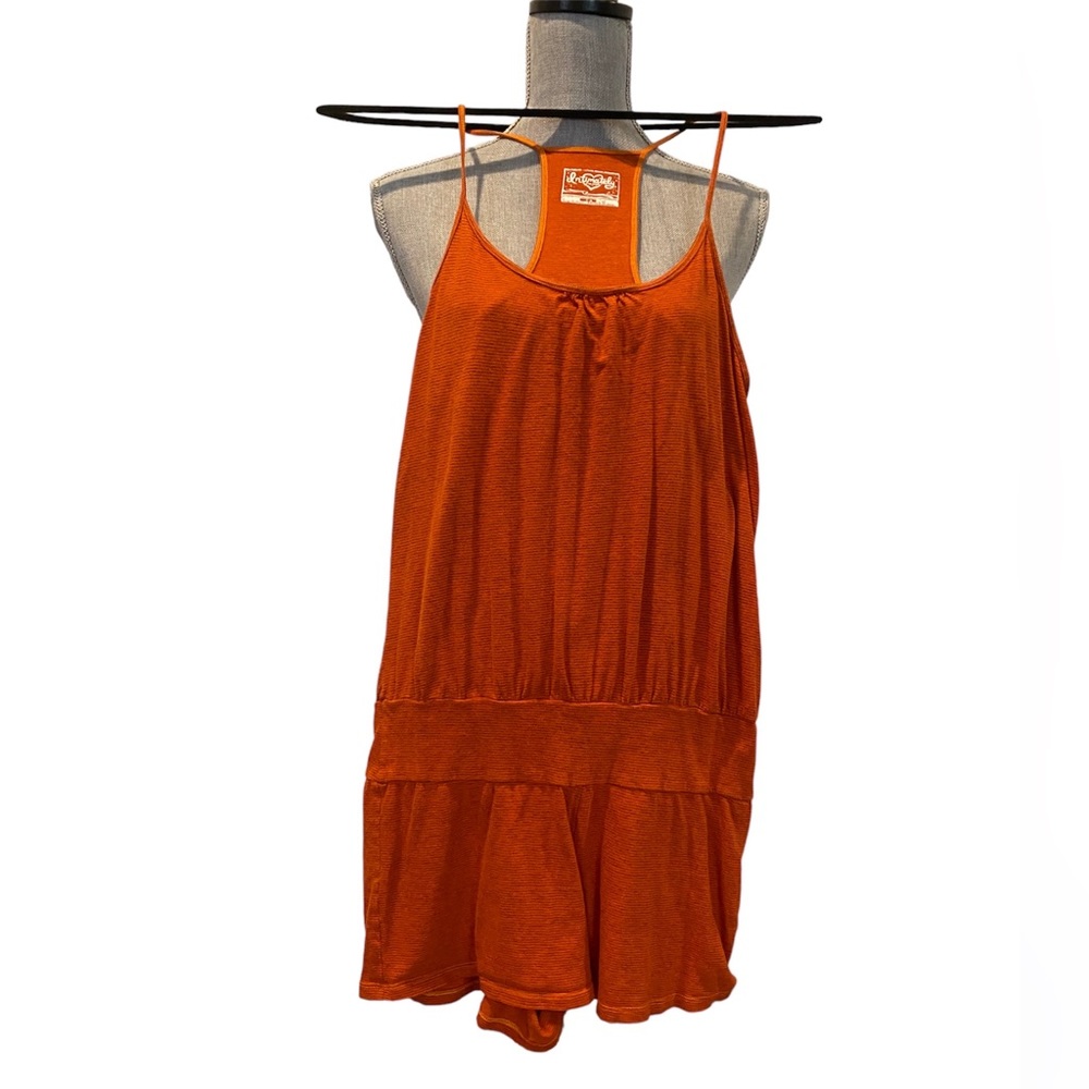 Free People Cotton Romper Shorts Orange Small